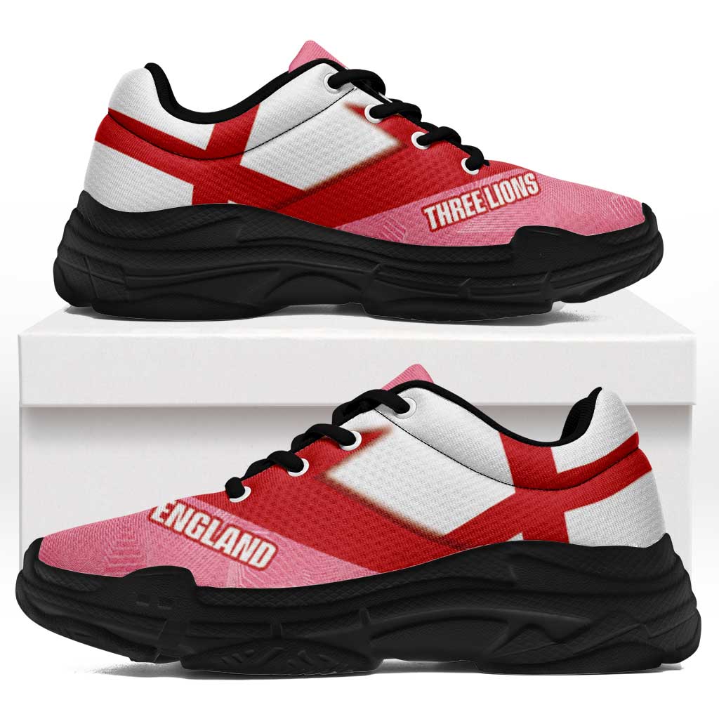 England 2026 World Football Chunky Sneakers Three Lions Pink And Flag Color