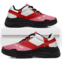 England 2026 World Football Chunky Sneakers Three Lions Pink And Flag Color