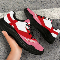 England 2026 World Football Chunky Sneakers Three Lions Pink And Flag Color
