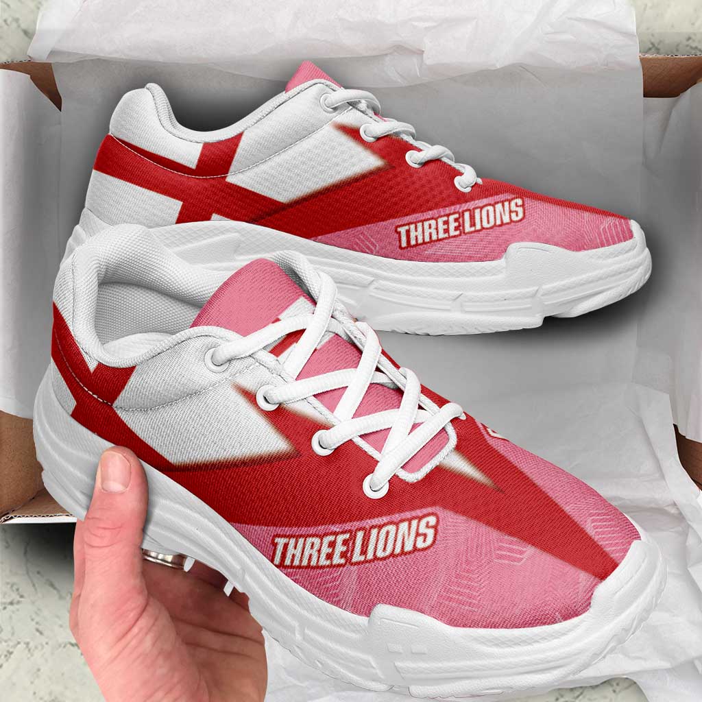 England 2026 World Football Chunky Sneakers Three Lions Pink And Flag Color