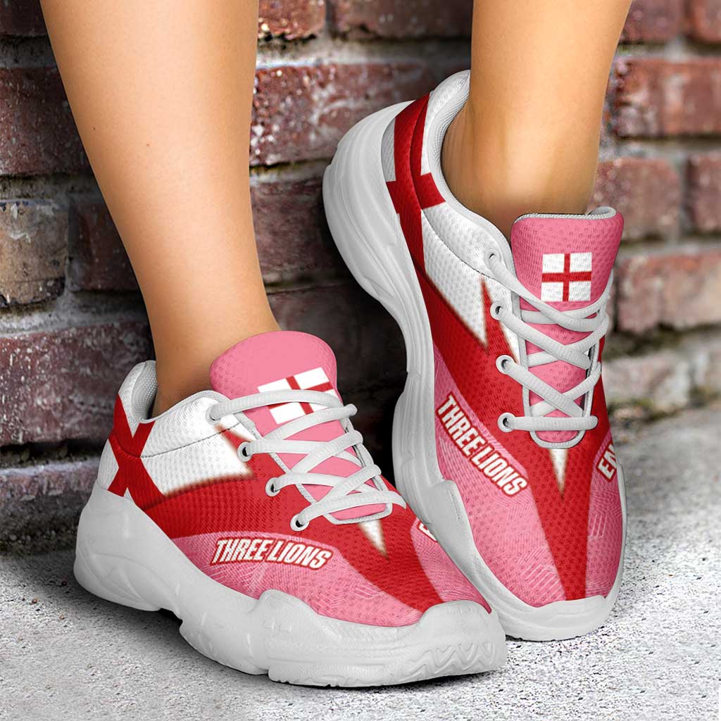 England 2026 World Football Chunky Sneakers Three Lions Pink And Flag Color