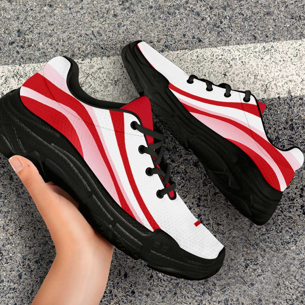 England Football Chunky Sneakers Flag-Inspired Curve Style