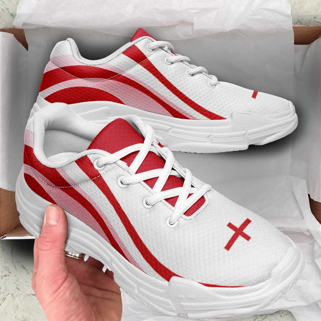 England Football Chunky Sneakers Flag-Inspired Curve Style