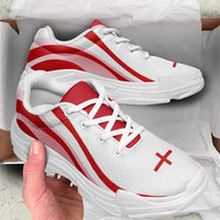 England Football Chunky Sneakers Flag-Inspired Curve Style