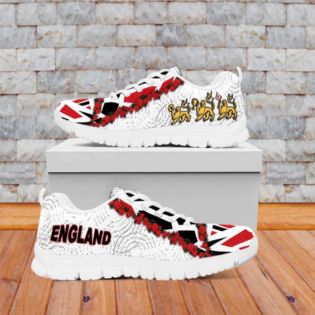 England Football Sneakers Gold Lions And Minimalist Floral