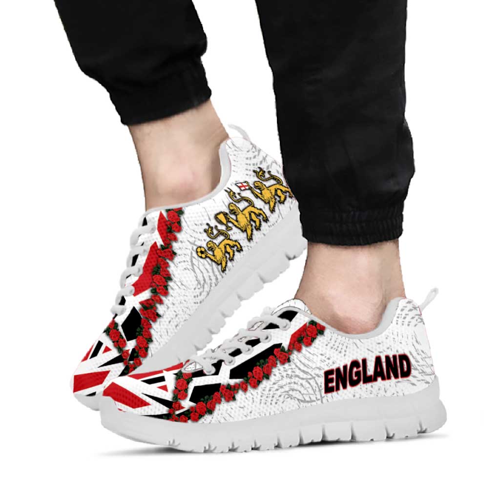 England Football Sneakers Gold Lions And Minimalist Floral