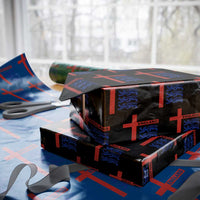 England Football St George Cross Three Lions Emblem Wrapping Paper Roll