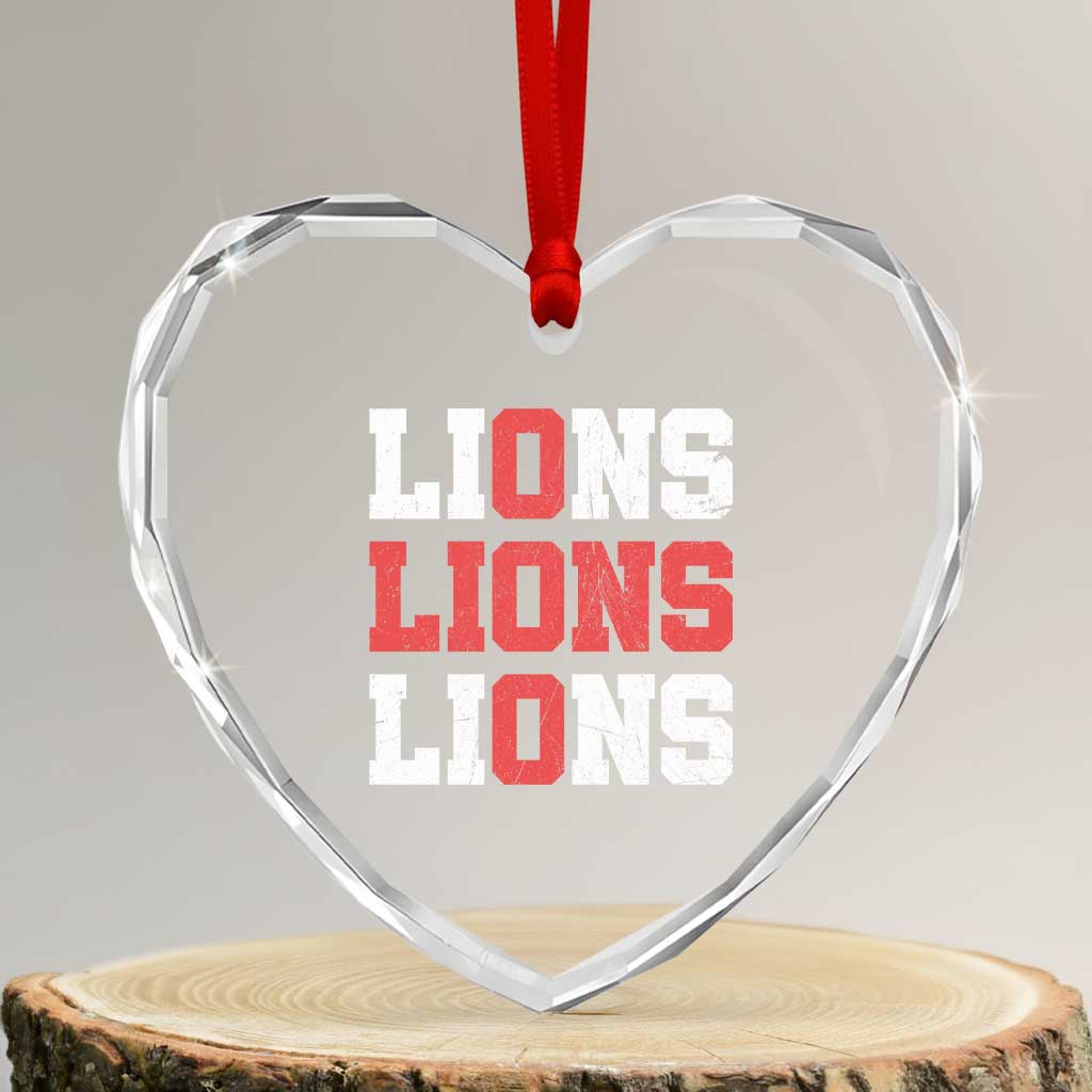 England Lions Soccer English Pride Heart Crystal Glass Ornament
