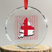England Map St George's Cross English Roots Crystal Glass Ornament