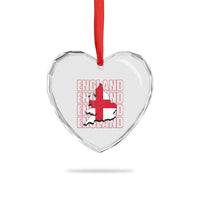 England Map St George's Cross English Roots Heart Crystal Glass Ornament