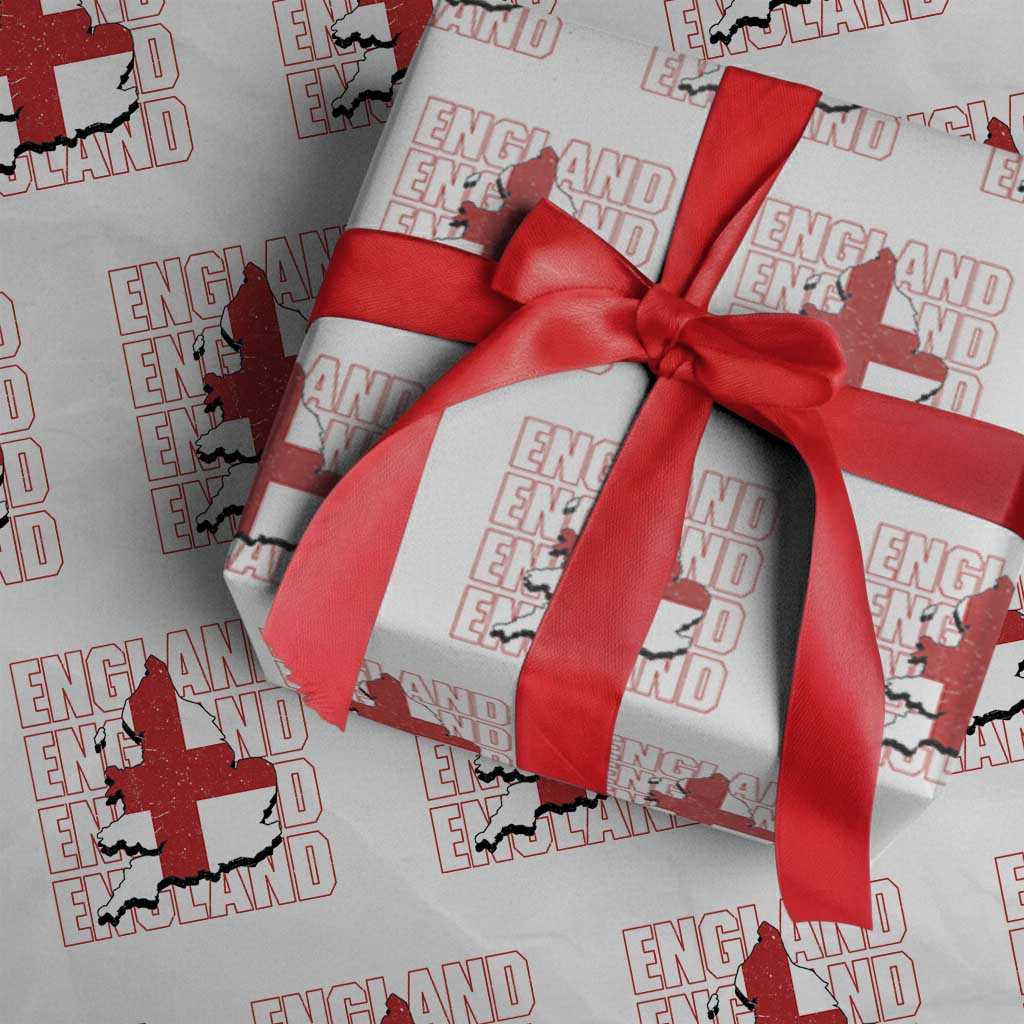 England Map St George's Cross English Roots Wrapping Paper Roll