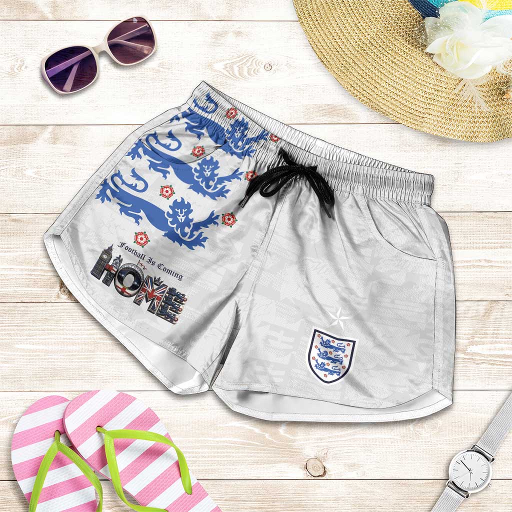 England National Football Shorts for Women Football is Coming Home Typography Sporty Style