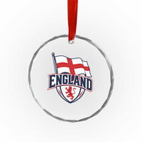 England Patriotic Crest St George Cross Flag Graphic Crystal Glass Ornament English Lion Crest Heritage Pride Souvenir