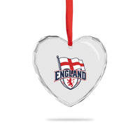 England Patriotic Crest St George Cross Flag Graphic Heart Crystal Glass Ornament English Lion Crest Heritage Pride Souvenir