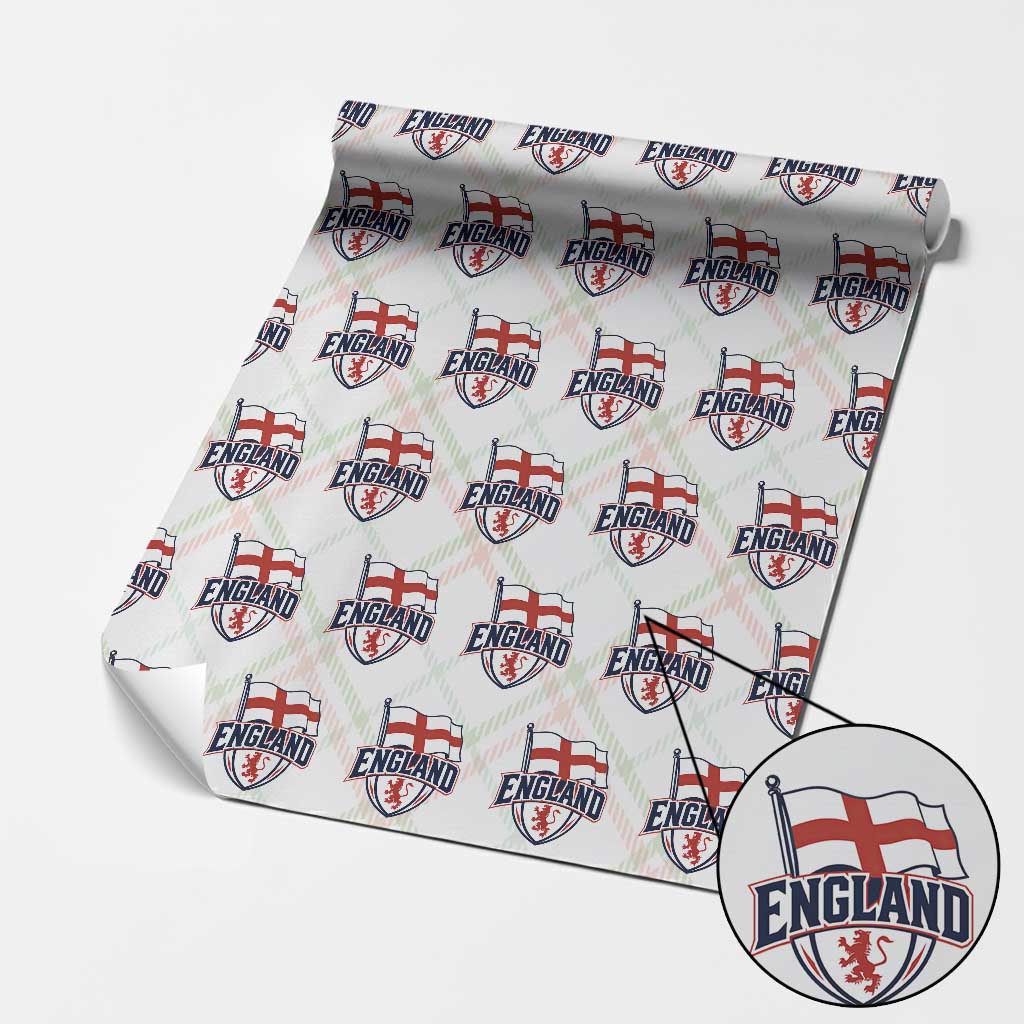 England Patriotic Crest St George Cross Flag Graphic Wrapping Paper Roll English Lion Crest Heritage Pride Souvenir