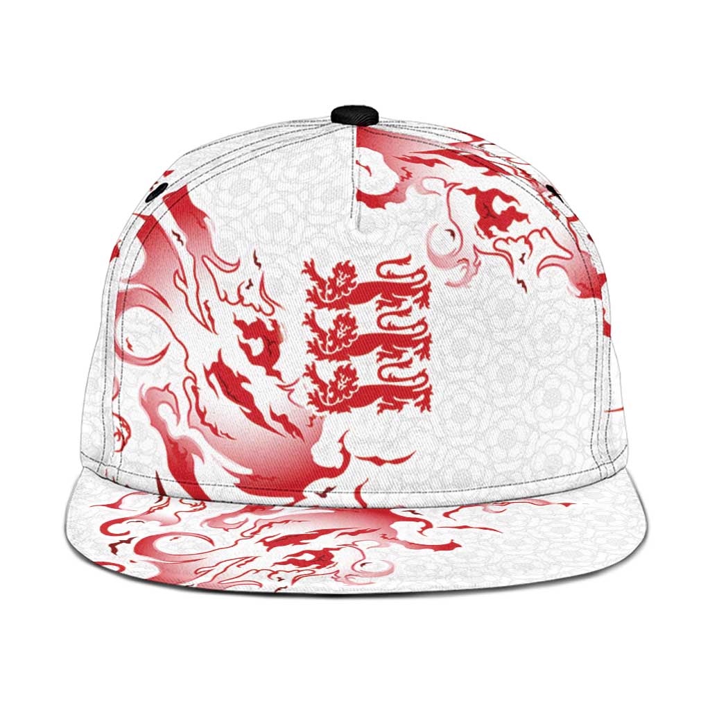England Rugby Pride Snapback Cap Tudor Rose Flame Fire Style