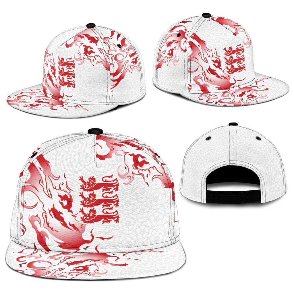 England Rugby Pride Snapback Cap Tudor Rose Flame Fire Style