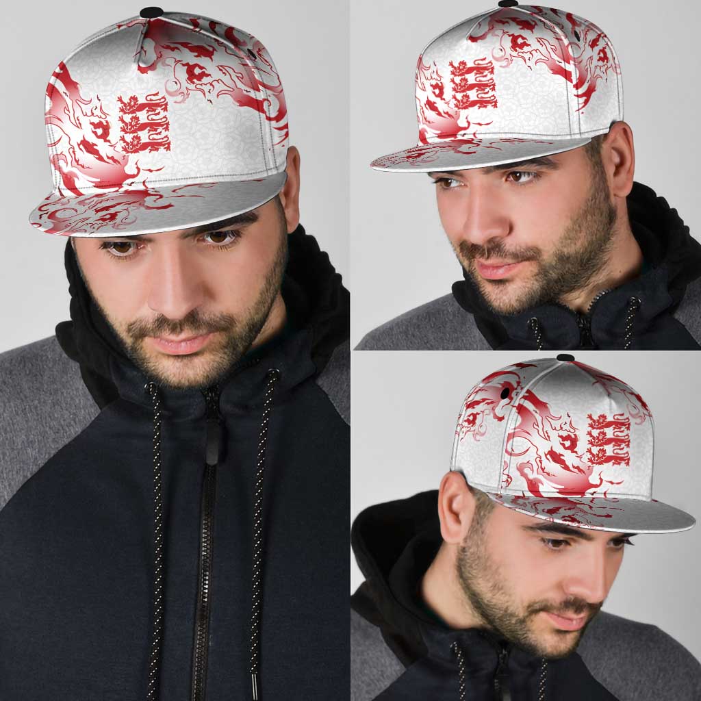 England Rugby Pride Snapback Cap Tudor Rose Flame Fire Style