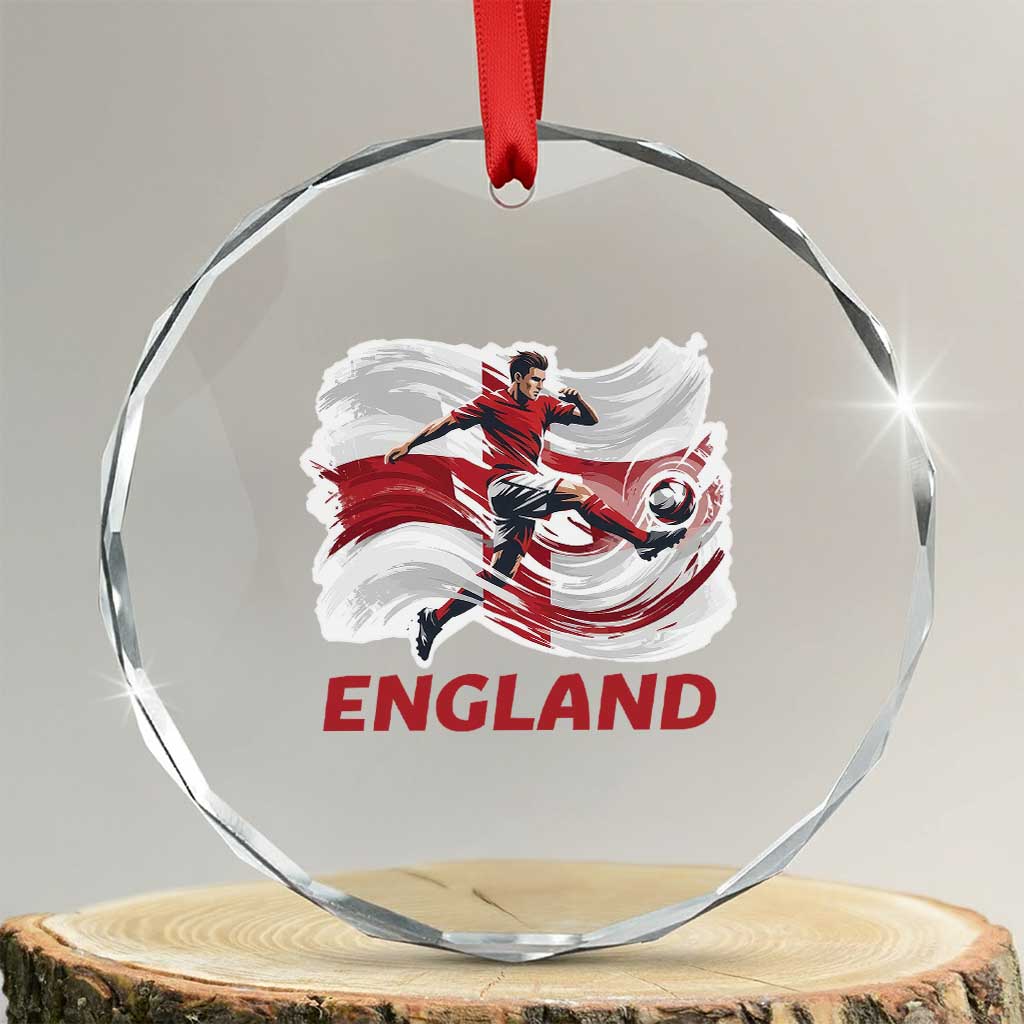 England Soccer Fan English Flag Crystal Glass Ornament