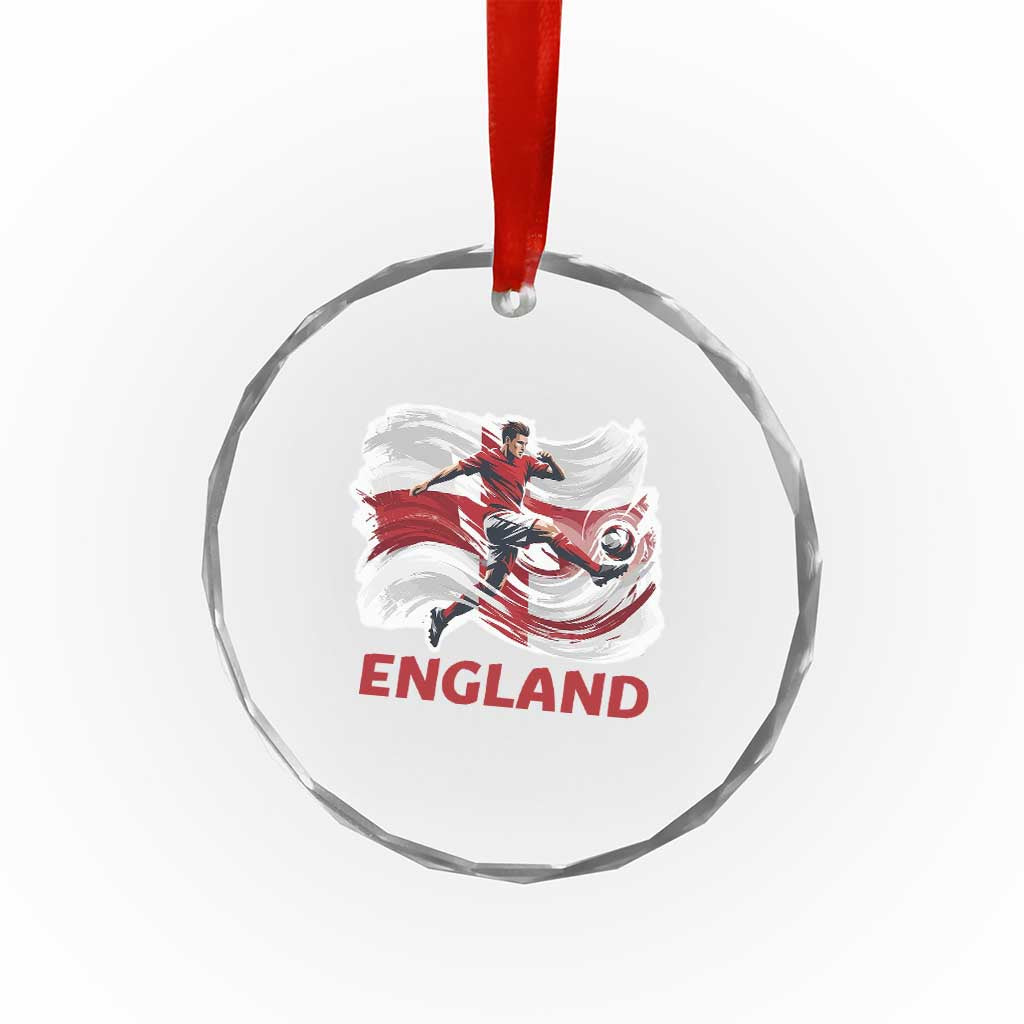 England Soccer Fan English Flag Crystal Glass Ornament
