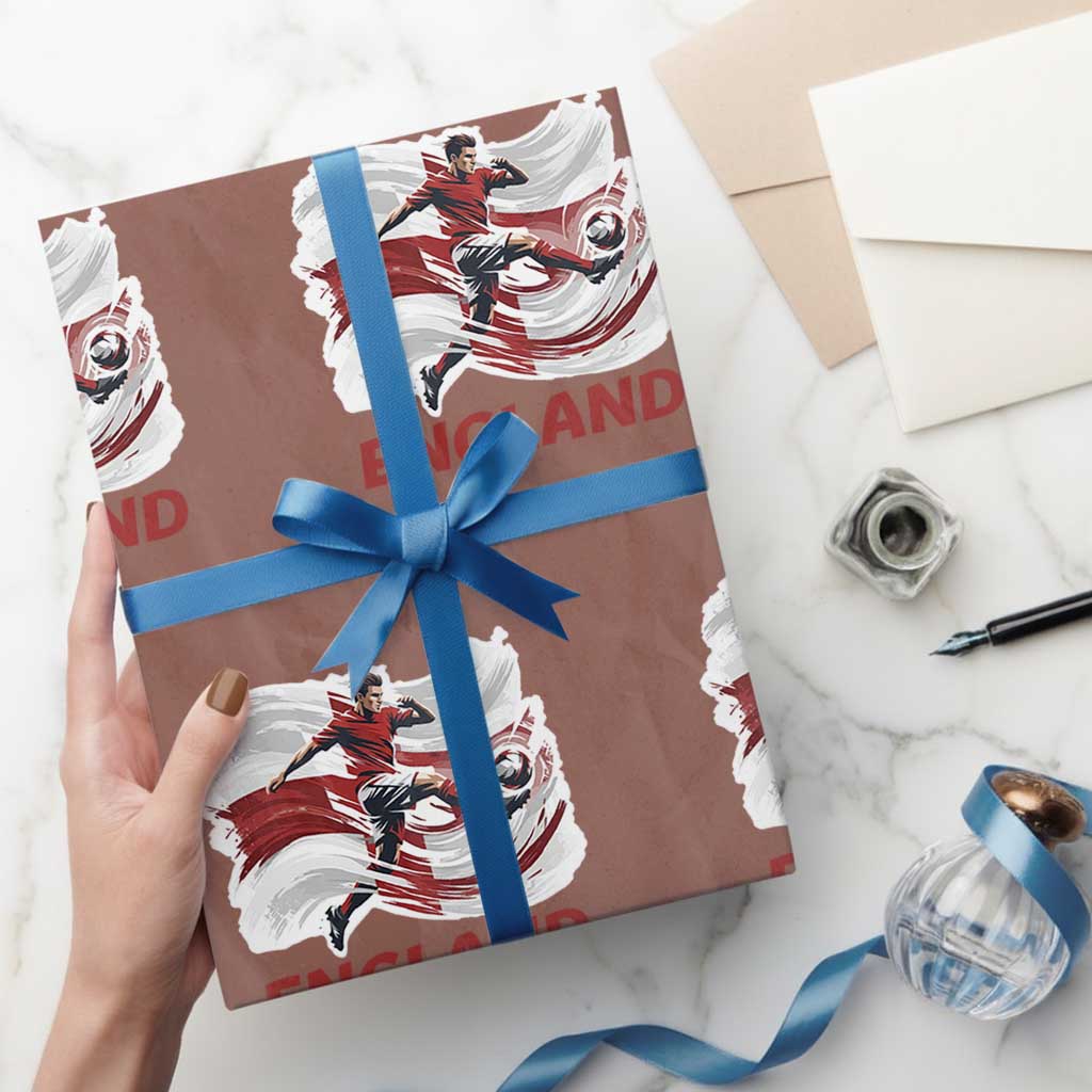 England Soccer Fan English Flag Wrapping Paper Roll