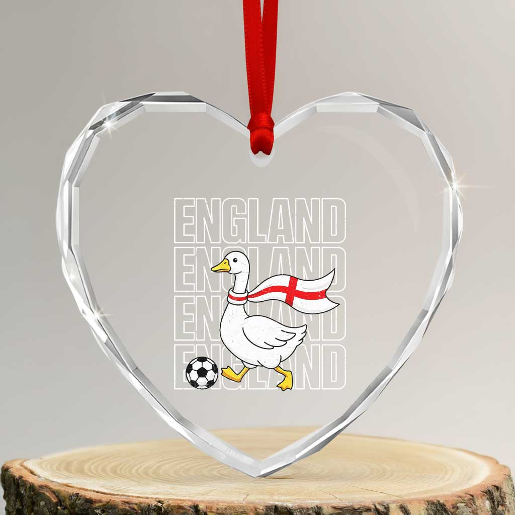 England Soccer Football Heart Crystal Glass Ornament Silly Goose England Flag Fan Supporter