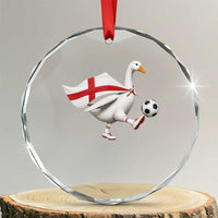 England Soccer Goose Crystal Glass Ornament Patriotic Football Fan Graphic England Flag