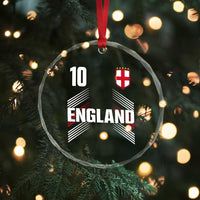 England Soccer Sports Graphic Number 10 Jersey Style Crystal Glass Ornament Proud St George Cross Football Fans Game Day Pride