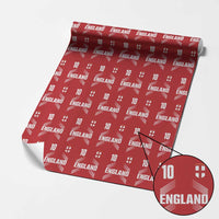 England Soccer Sports Graphic Number 10 Jersey Style Wrapping Paper Roll Proud St George Cross Football Fans Game Day Pride