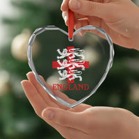 England Three Lions Symbol English Pride Souvenir Heart Crystal Glass Ornament