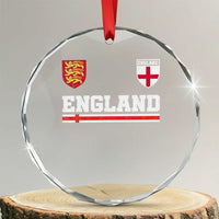 England Three Lions Symbol Red Cross Athletic Jersey Style Crystal Glass Ornament
