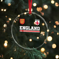England Three Lions Symbol Red Cross Athletic Jersey Style Crystal Glass Ornament