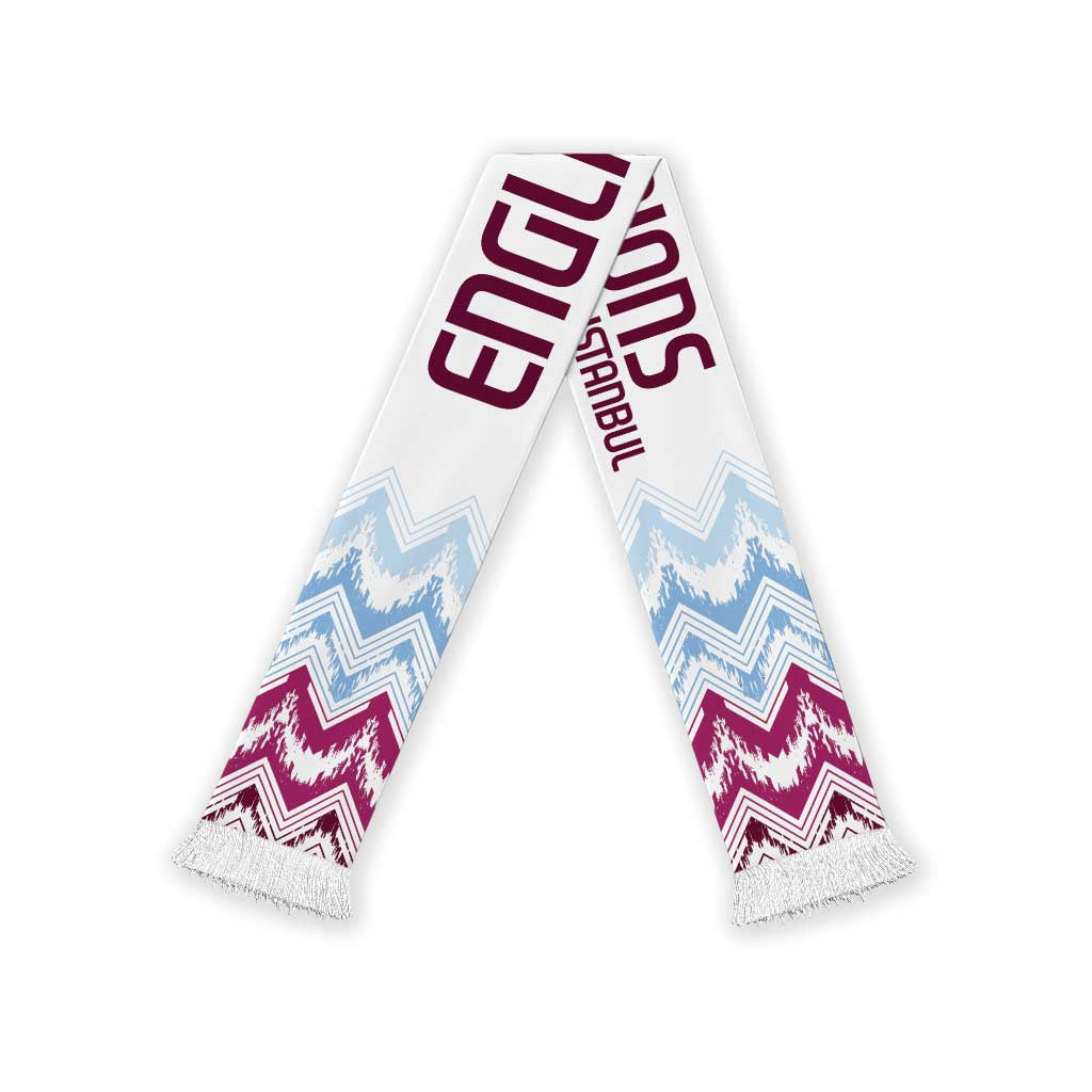 English European Football Soccer Scarf Sublimation Blue Maroon Stripes Effect