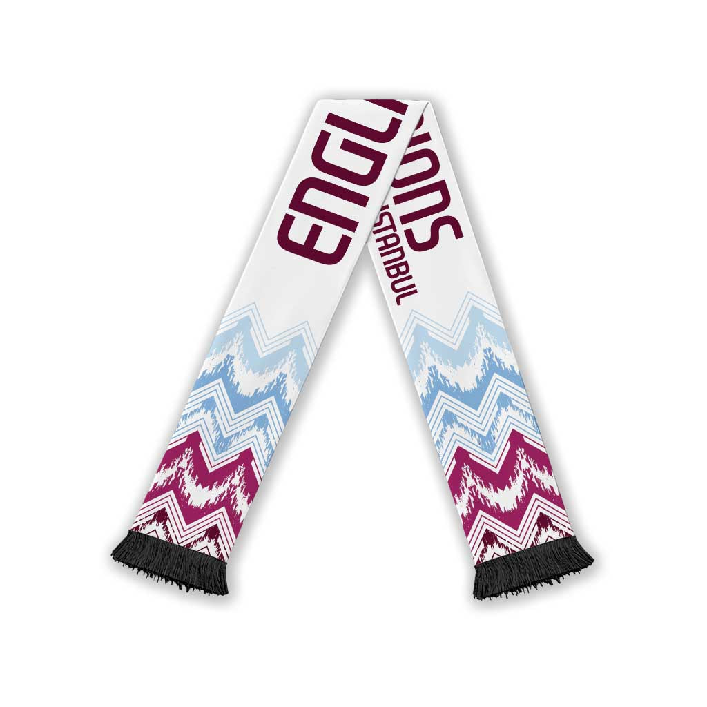 English European Football Soccer Scarf Sublimation Blue Maroon Stripes Effect