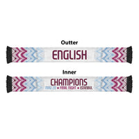 English European Football Soccer Scarf Sublimation Blue Maroon Stripes Effect