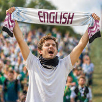English European Football Soccer Scarf Sublimation Blue Maroon Stripes Effect