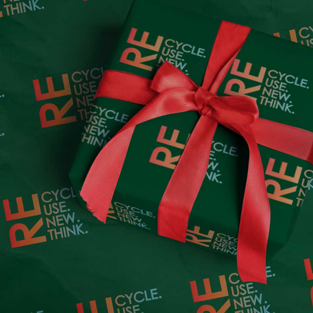 Environmental Activism Wrapping Paper Roll Recycle Reuse Renew Rethink Earth Day