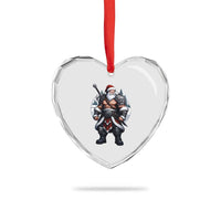 Epic Viking Santa Christmas Heart Crystal Glass Ornament Barbarian Style Holiday Warrior Claus - Wonder Print Shop