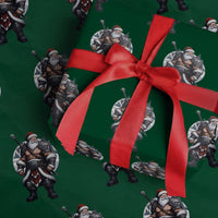 Epic Viking Santa Christmas Wrapping Paper Roll Barbarian Style Holiday Warrior Claus - Wonder Print Shop