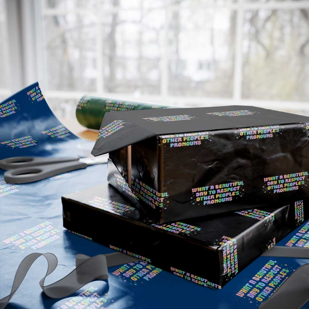 Equality Pride Wrapping Paper Roll Respect Other People's Pronouns LGBT LGBTQ Pride Ally - Wonder Print Shop