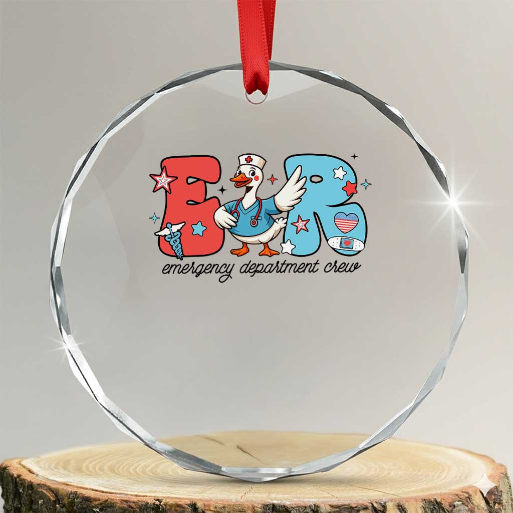 ER Nurse Silly Goose Crystal Glass Ornament Funny Emergency Department - Wonder Print Shop