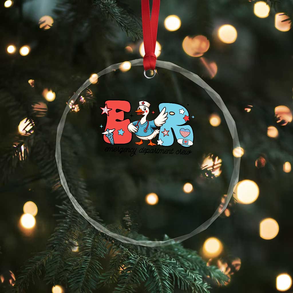 ER Nurse Silly Goose Crystal Glass Ornament Funny Emergency Department - Wonder Print Shop