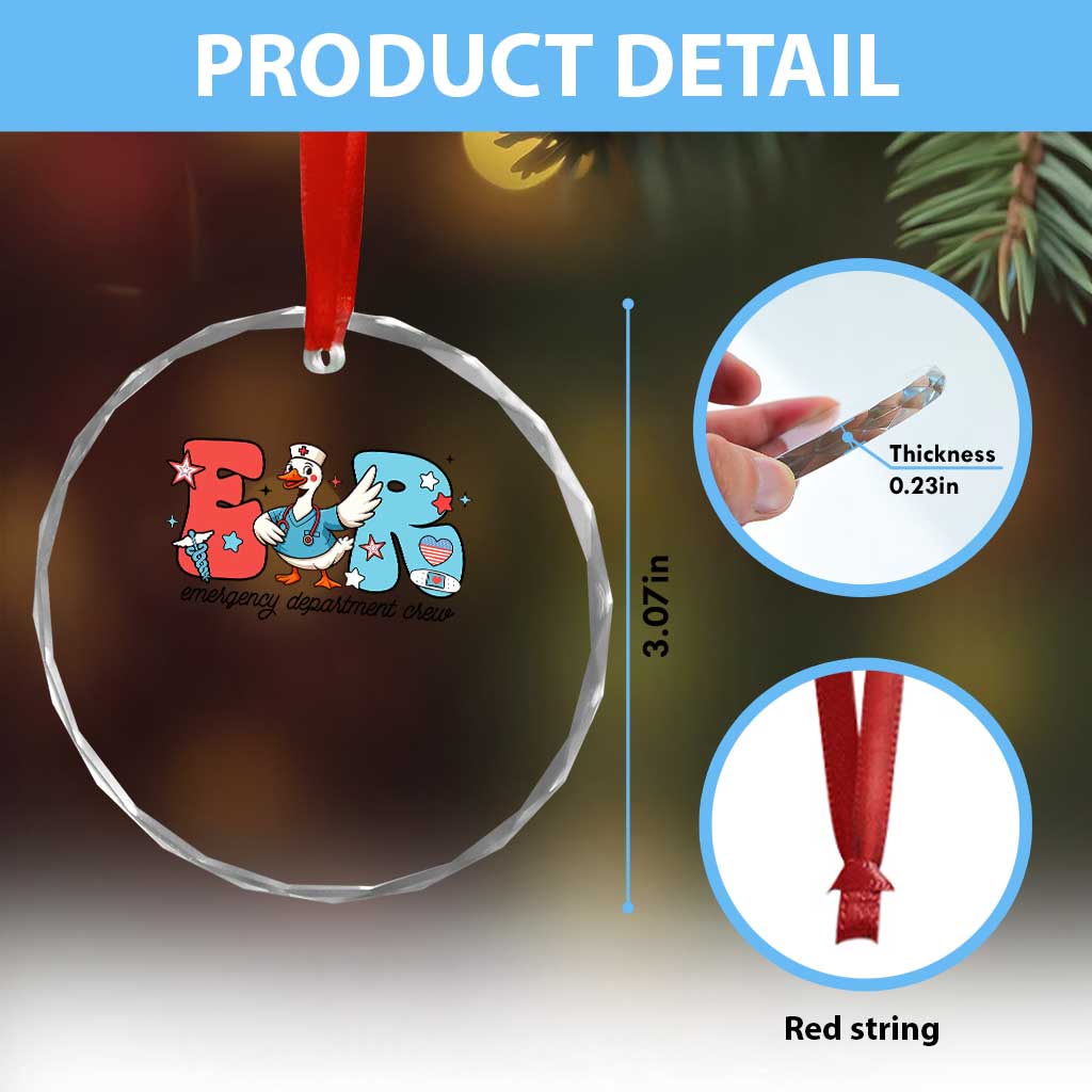 ER Nurse Silly Goose Crystal Glass Ornament Funny Emergency Department - Wonder Print Shop
