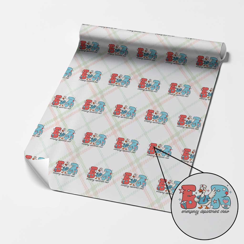 ER Nurse Silly Goose Wrapping Paper Roll Funny Emergency Department - Wonder Print Shop