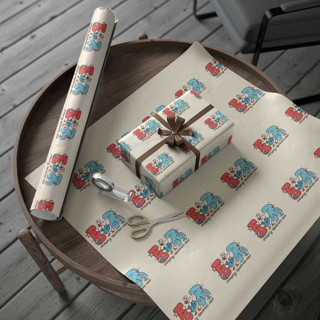 ER Nurse Silly Goose Wrapping Paper Roll Funny Emergency Department - Wonder Print Shop