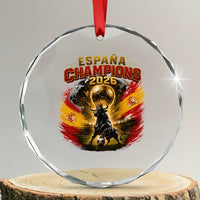 Espana Champions 2026 Crystal Glass Ornament Spain Football Fan Spanish Bull Graphic