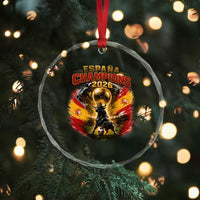 Espana Champions 2026 Crystal Glass Ornament Spain Football Fan Spanish Bull Graphic
