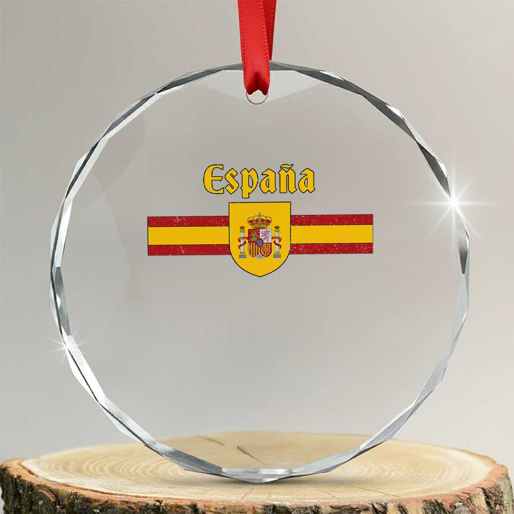 Espana Escudo Retro Spain Coat of Arms and Flag Español Crystal Glass Ornament