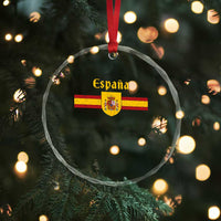 Espana Escudo Retro Spain Coat of Arms and Flag Español Crystal Glass Ornament