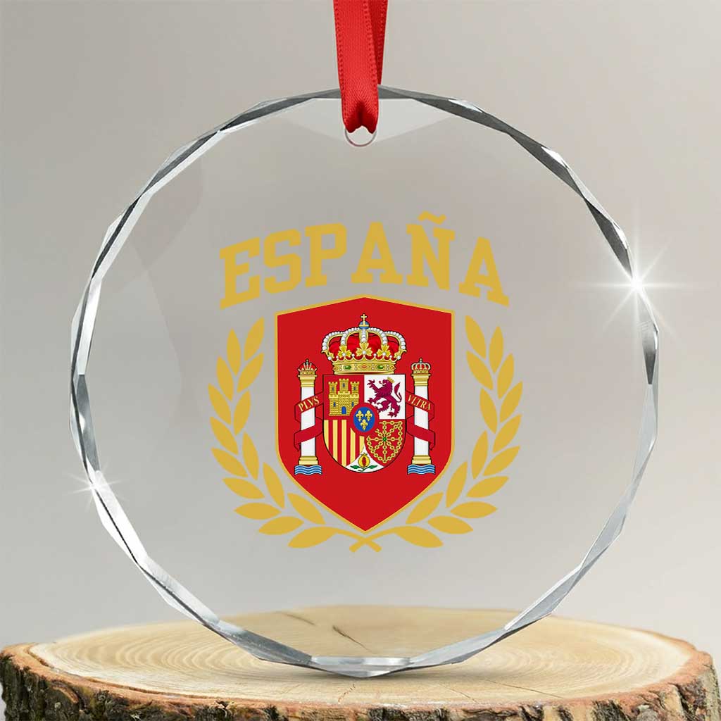 Espana Escudo Retro Spain Coat of Arms Español Crystal Glass Ornament